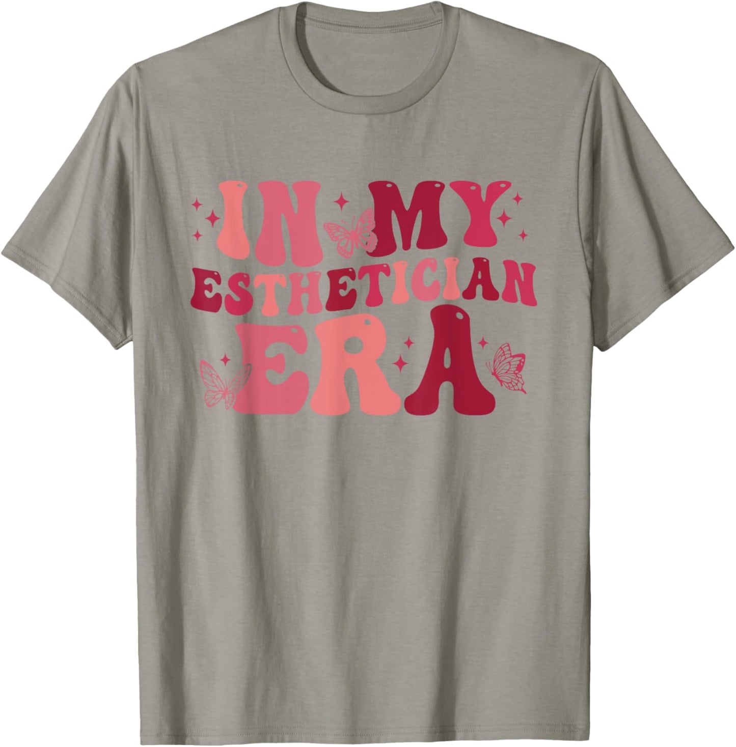 In My Esthetician Era Retro Groovy Beautician Makeup Artist T-Shirt - T-Shirt | Sand