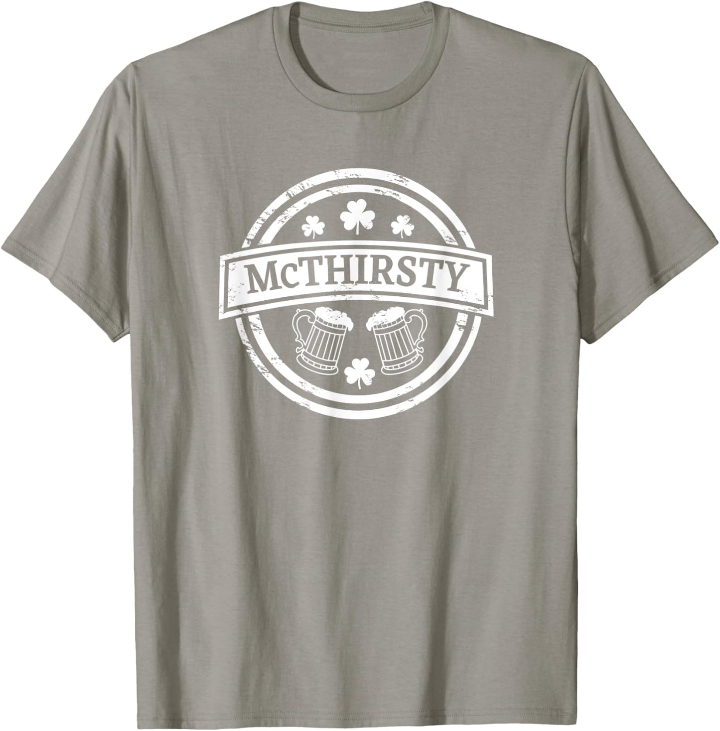 McThirsty Funny Drinking St Patricks Day T-Shirt - T-Shirt | Sand