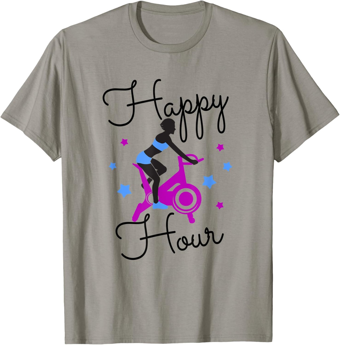 Funny Spin Class Happy Hour Indoor Cycling Spinning T-Shirt - T-Shirt | Sand