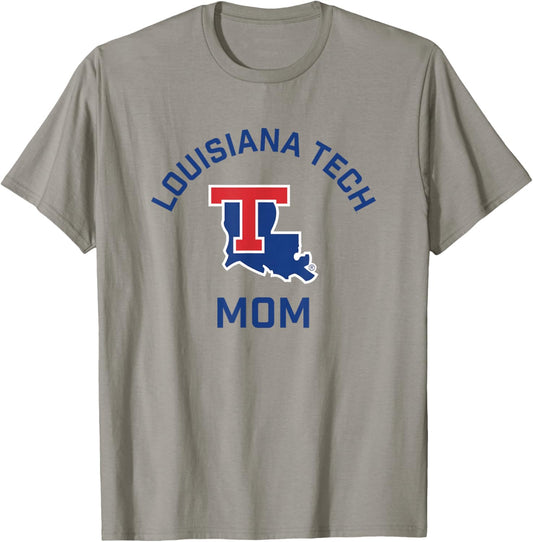 Louisiana Tech Bulldogs Arched Mom T-Shirt - T-Shirt | Sand