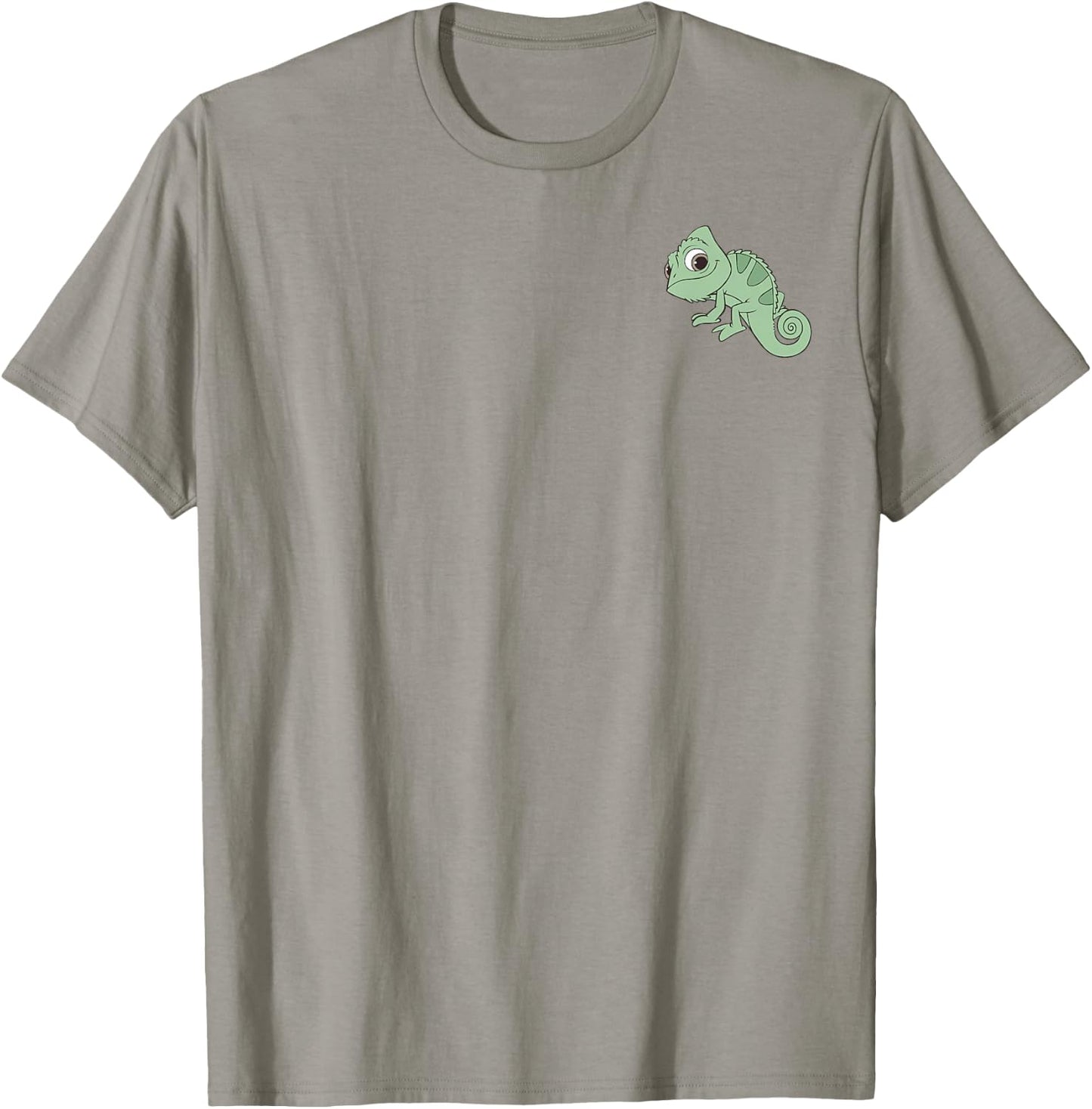 Disney Tangled Pascal Cute Pose Left Chest Pocket Logo T-Shirt - T-Shirt | Sand