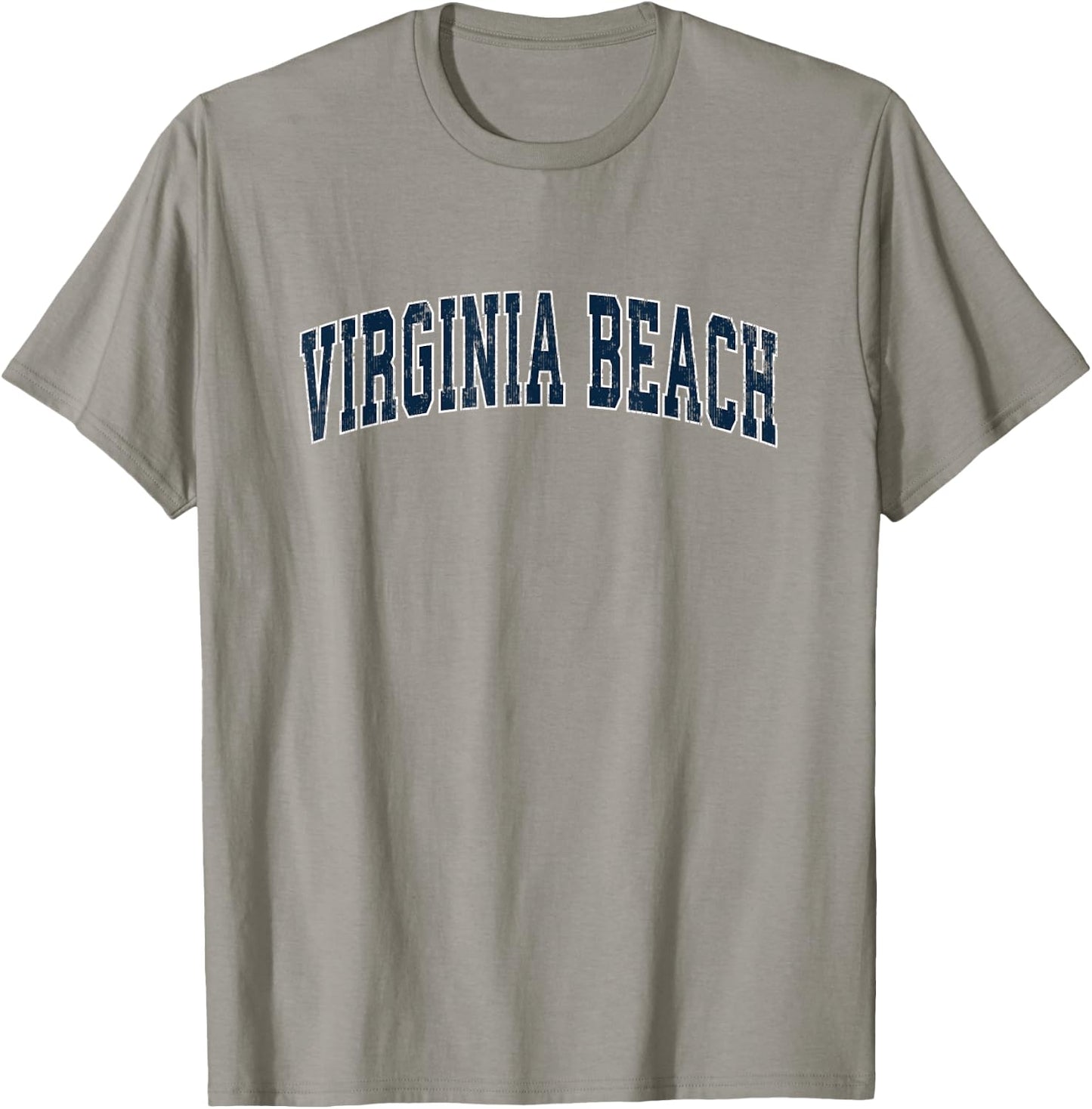 Virginia Beach Virginia VA Vintage Sports Design Navy Design T-Shirt - T-Shirt | Sand