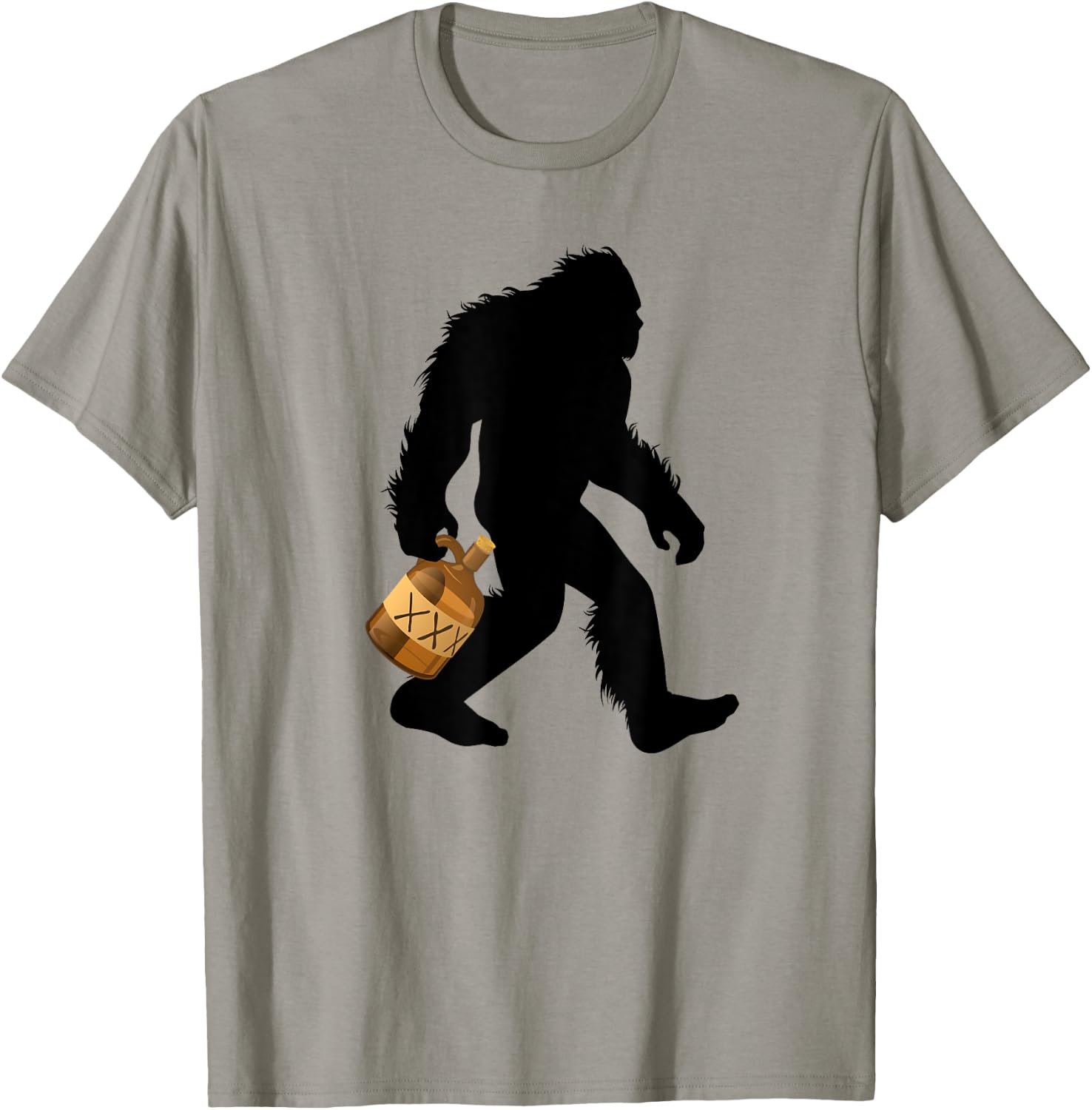 Bigfoot With Moonshine Jug Sasquatch Moonshiner T-Shirt - T-Shirt | Sand