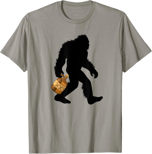 Bigfoot With Moonshine Jug Sasquatch Moonshiner T-Shirt - T-Shirt | Sand