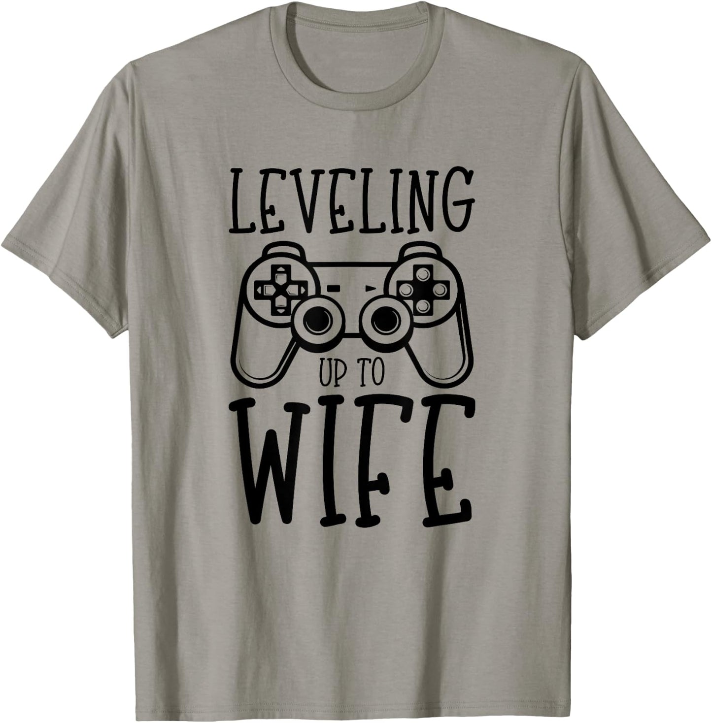 Video Game Engagement Leveling Up to Wife Funny Bride Gamer T-Shirt - T-Shirt | Sand