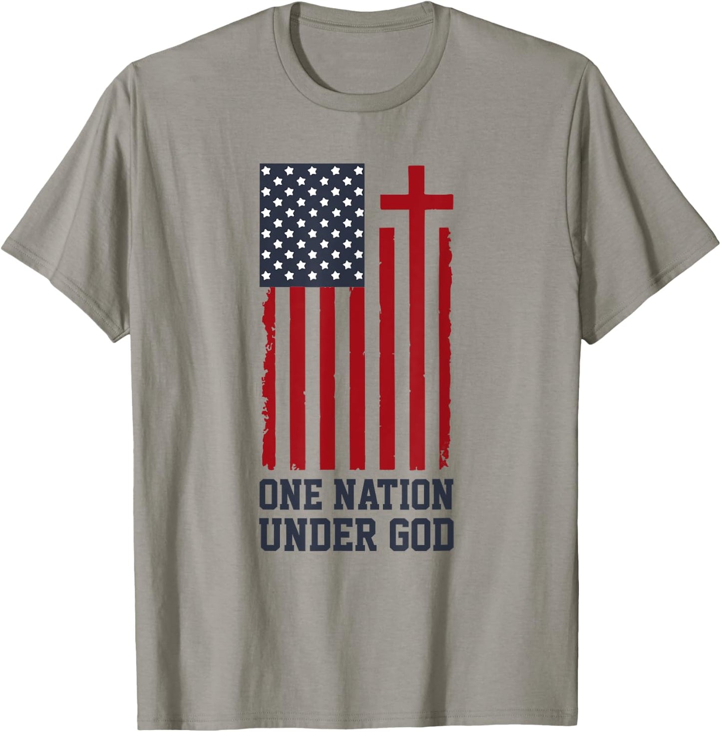 Patriotic Christian American Flag - One Nation Under God T-Shirt - T-Shirt | Sand