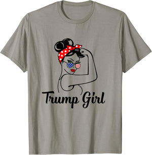 Trump Girl Rosie the Riveter Republican Gifts Pro Donald T-Shirt - T-Shirt | Sand