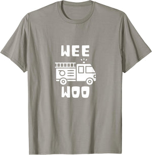 Wee Woo Fire Truck Firefighter Emergency Response Siren T-Shirt - T-Shirt | Sand