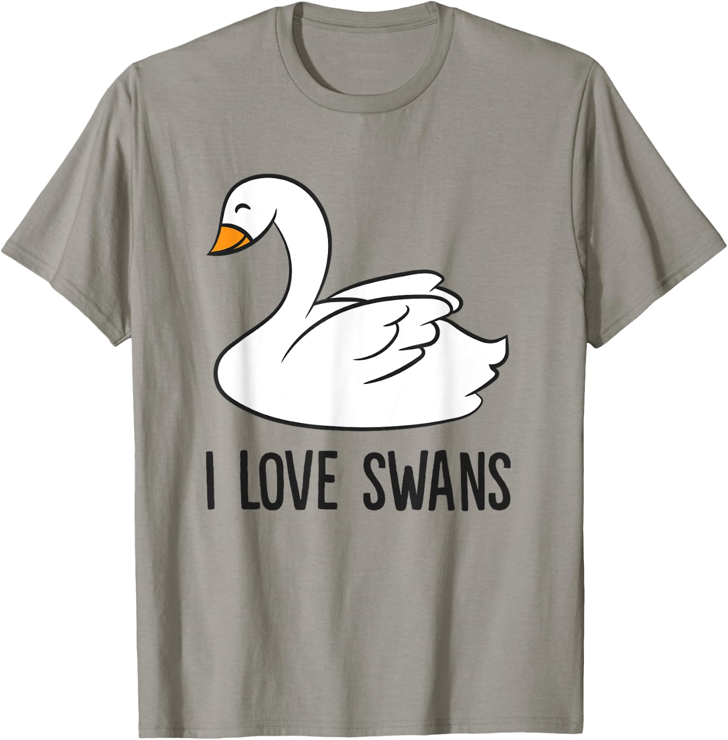 Cute Swan Drawing I Love Swans Love Swan T-Shirt - T-Shirt | Sand