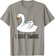 Cute Swan Drawing I Love Swans Love Swan T-Shirt - T-Shirt | Sand