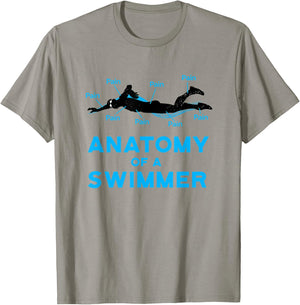 Swimming Fan Gifts: Anatomy Of A Swimmer T-Shirt - T-Shirt | Sand