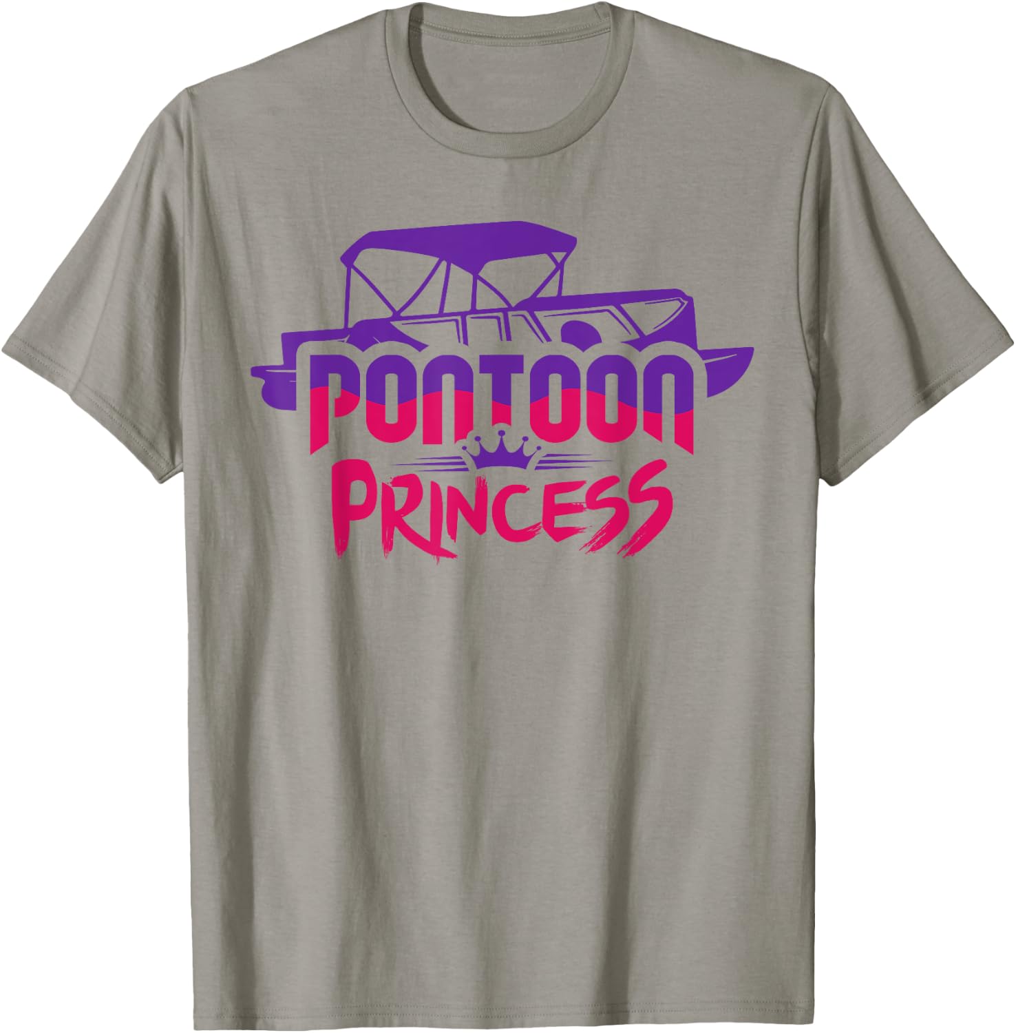 Pontoon Princess Pontooning Boat Lover Funny T-Shirt - T-Shirt | Sand