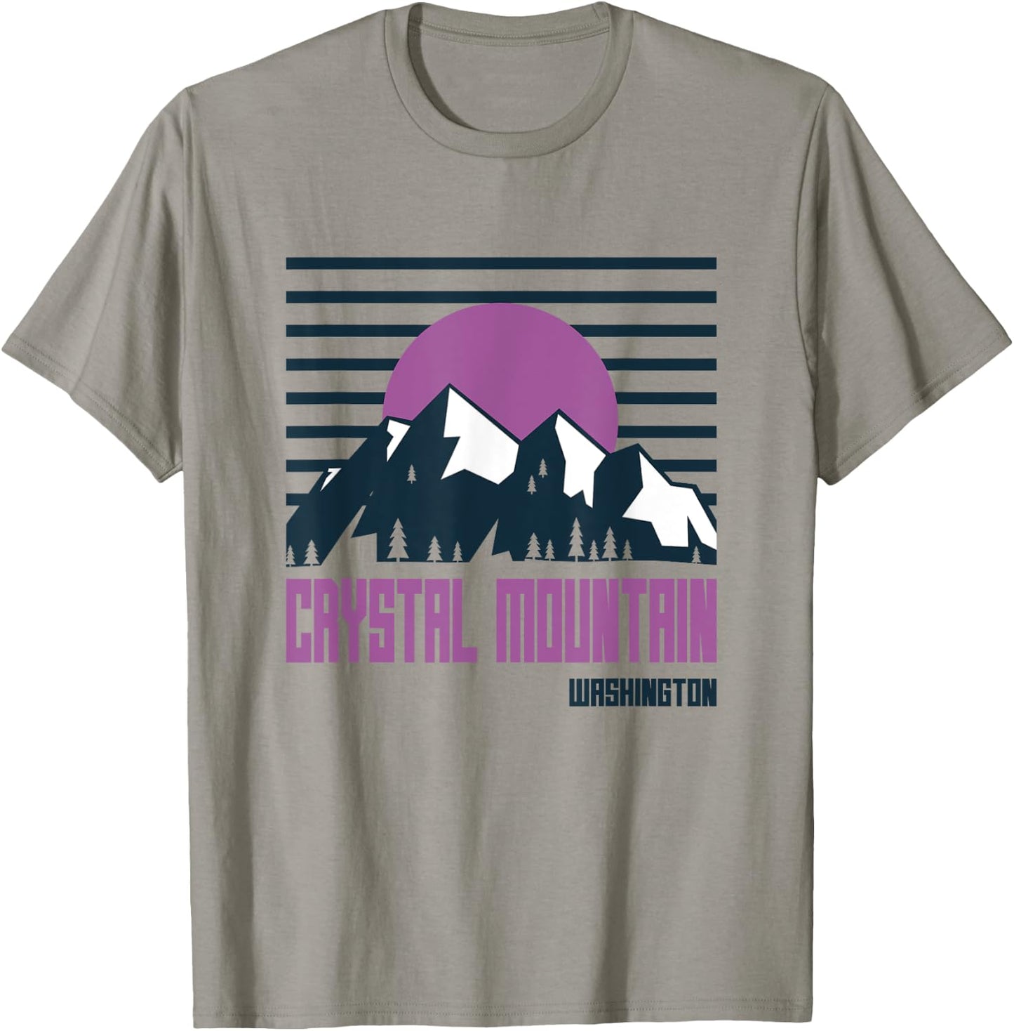 Crystal Mountain Vintage Mountains Hiking Washington Retro T-Shirt - T-Shirt | Sand