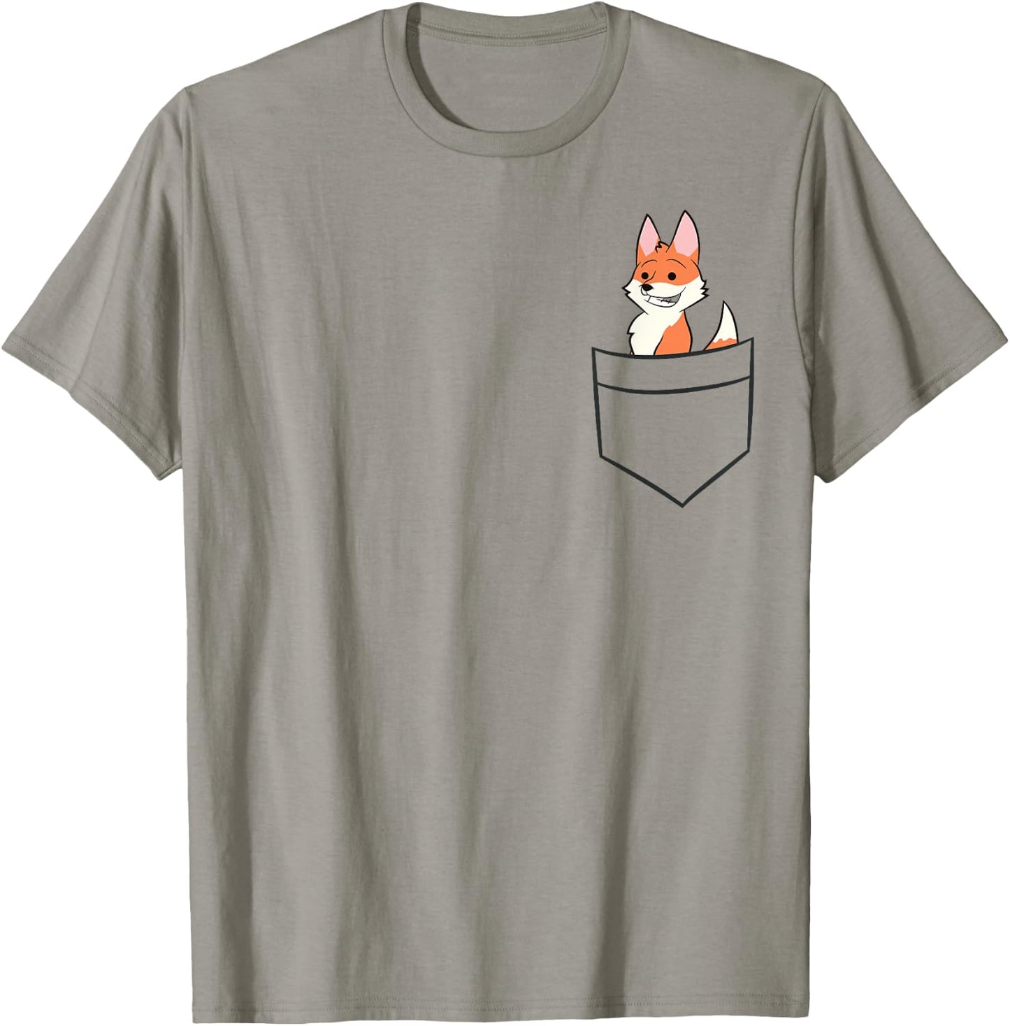 Fox In The Pocket Cute Baby Pocket Fox T-Shirt - T-Shirt | Sand