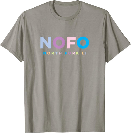 NOFO North Fork Long Island Colorful Vacation T-Shirt - T-Shirt | Sand