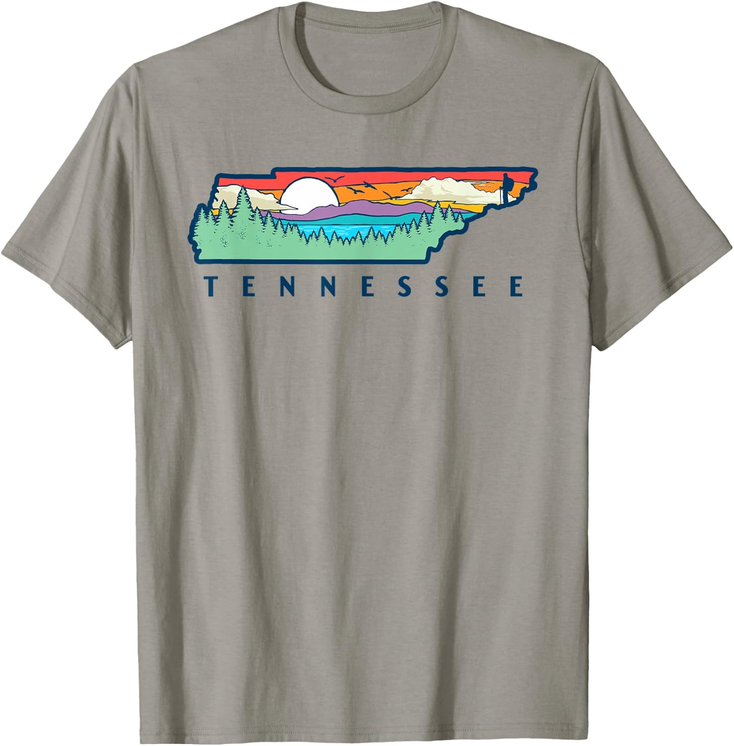 Tennessee Mountains & Outdoors State Pride Nature Graphic T-Shirt - T-Shirt | Sand