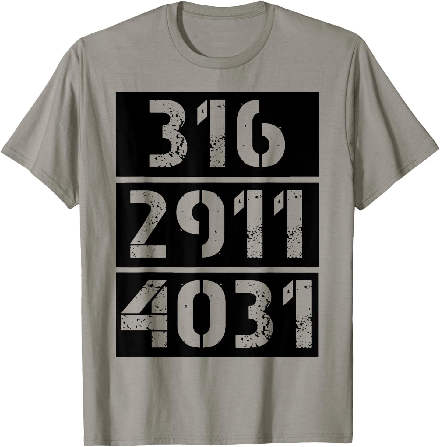 316 2911 4031 Christian Bible Verses John Jeremiah Isaiah T-Shirt - T-Shirt | Sand