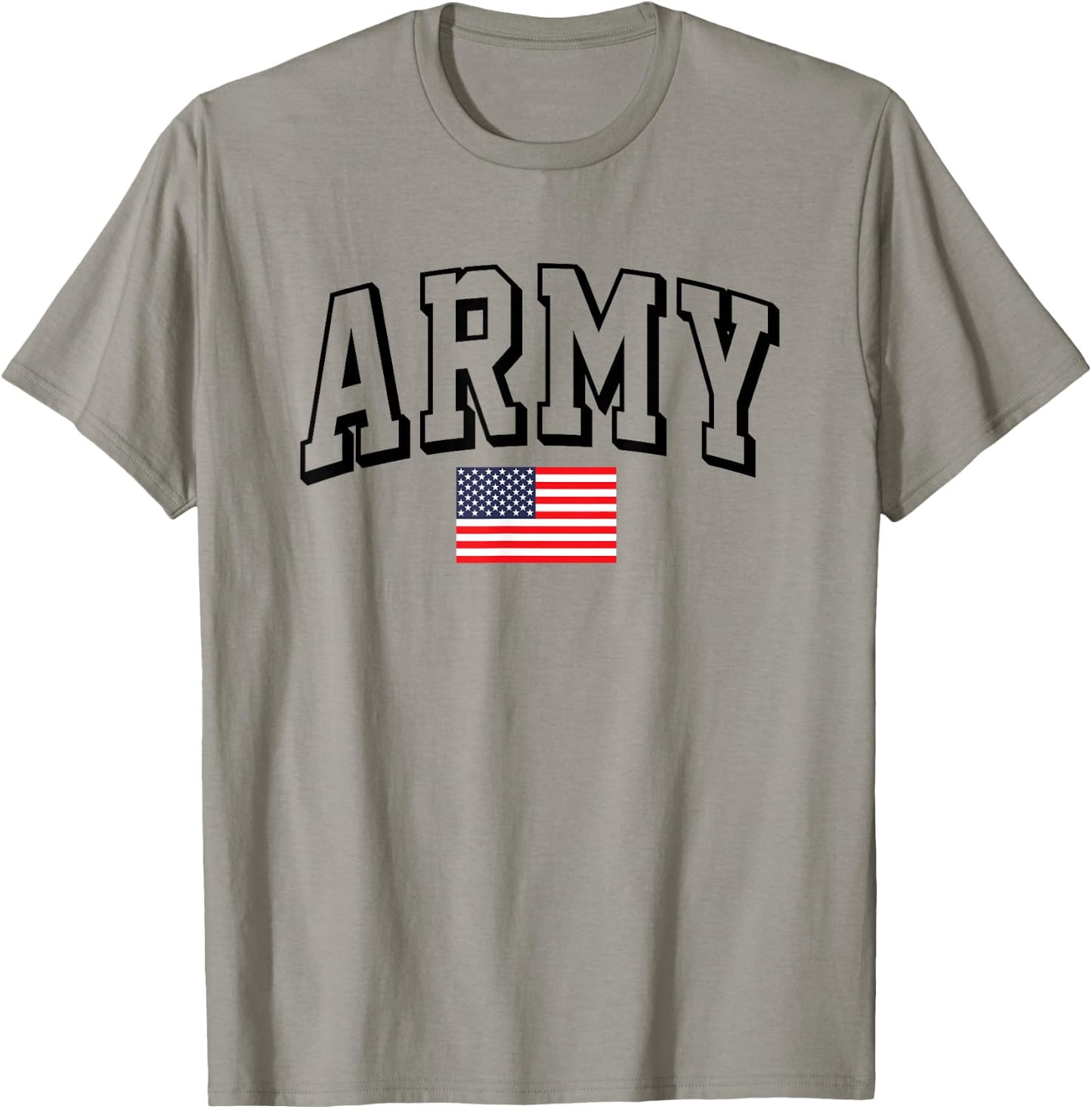 Military Army United States Outline Gray Officially Licensed T-Shirt - T-Shirt | Sand