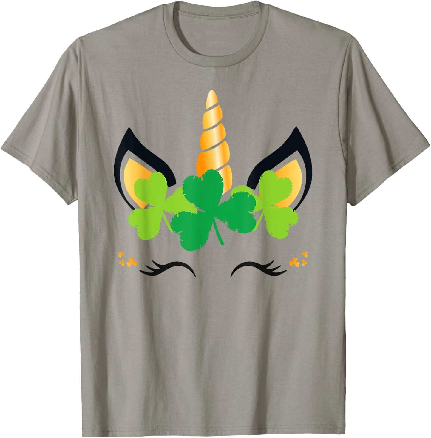 St Patricks Day Unicorn Shirt Girls Outfit Lucky Shamrock T-Shirt - T-Shirt | Sand