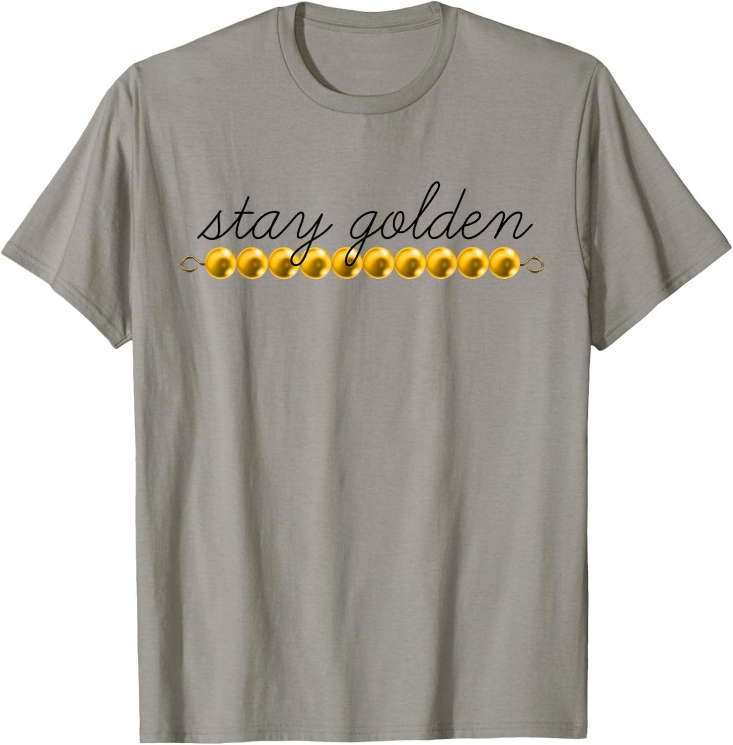 Montessori Stay Golden Beads T-Shirt - T-Shirt | Sand