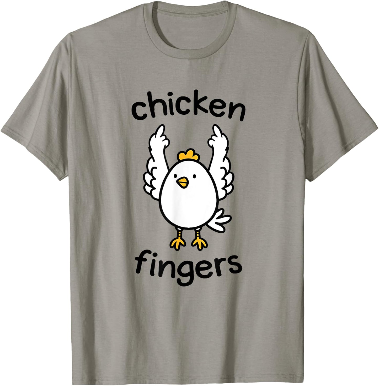 Chicken fingers - funny chicken flipping the bird T-Shirt - T-Shirt | Sand