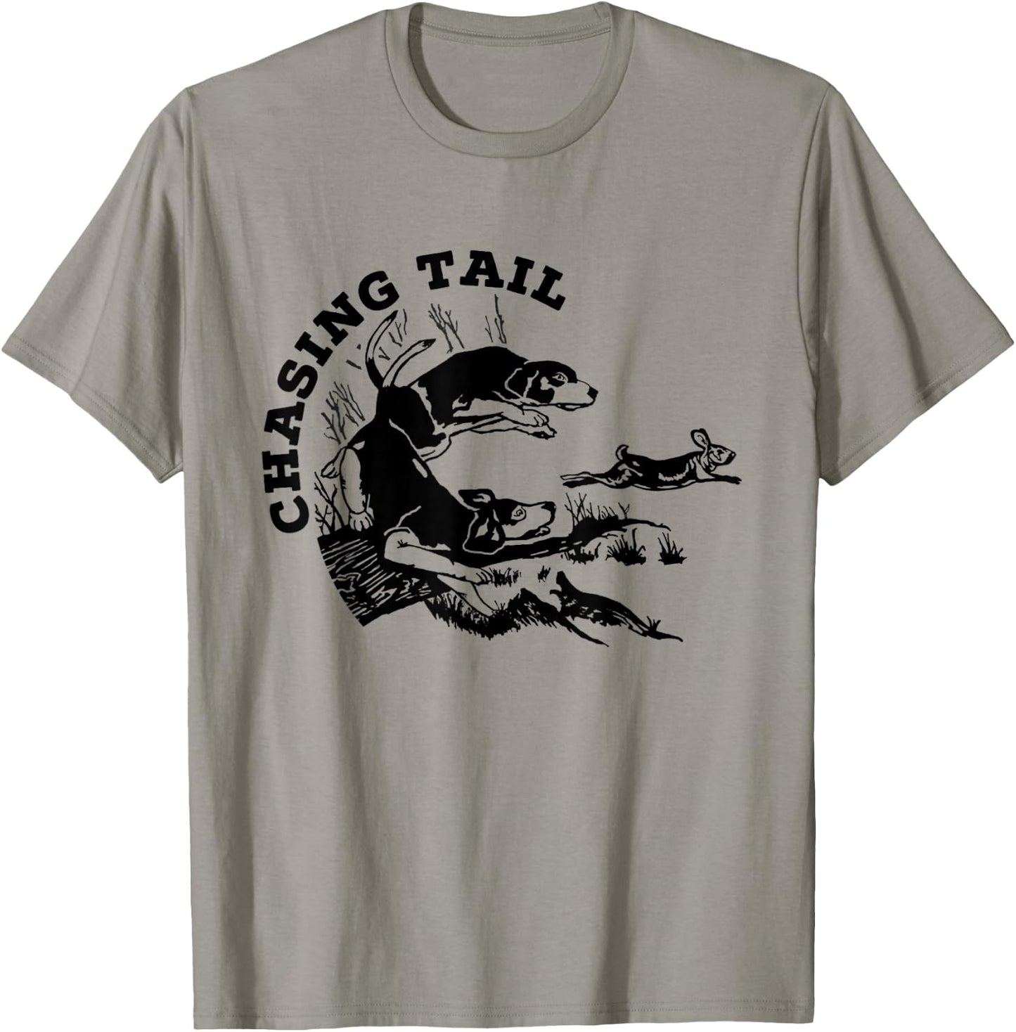 Rabbit Hunter - Beagles - Chasing Tail - Hunting Cottontail T-Shirt - T-Shirt | Sand