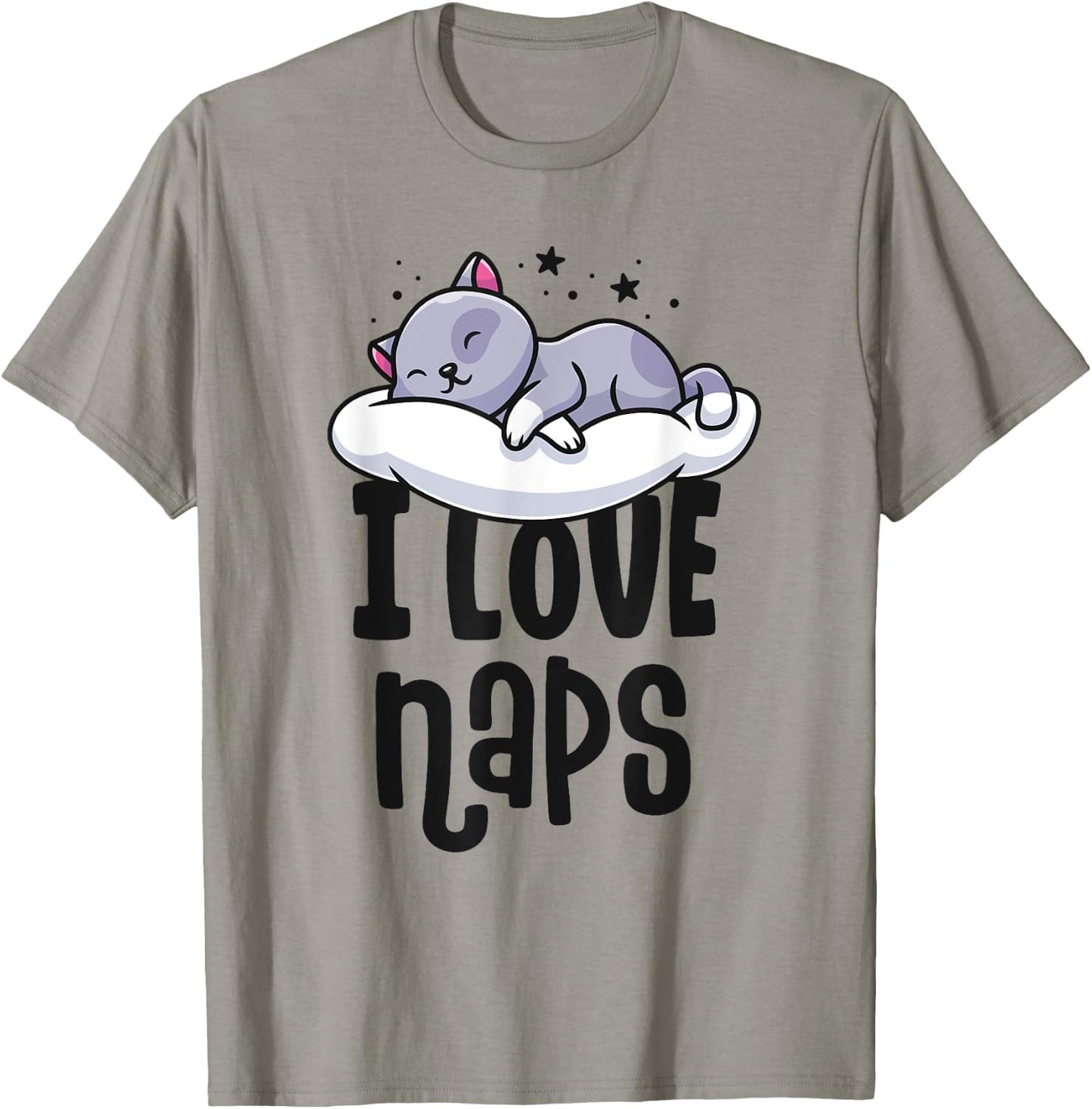 I Love Naps Shirt Kawaii Cat Nap Cute Nightshirts T-Shirt - T-Shirt | Sand