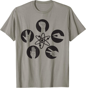 Big Bang Theory Logo Rock Lizard Spock T-Shirt - T-Shirt | Sand
