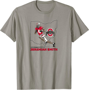 Ohio State Football: Jeremiah Smith State Star T-Shirt - T-Shirt | Sand