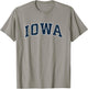 Iowa IA Vintage Sports Design Navy Design T-Shirt - T-Shirt | Sand