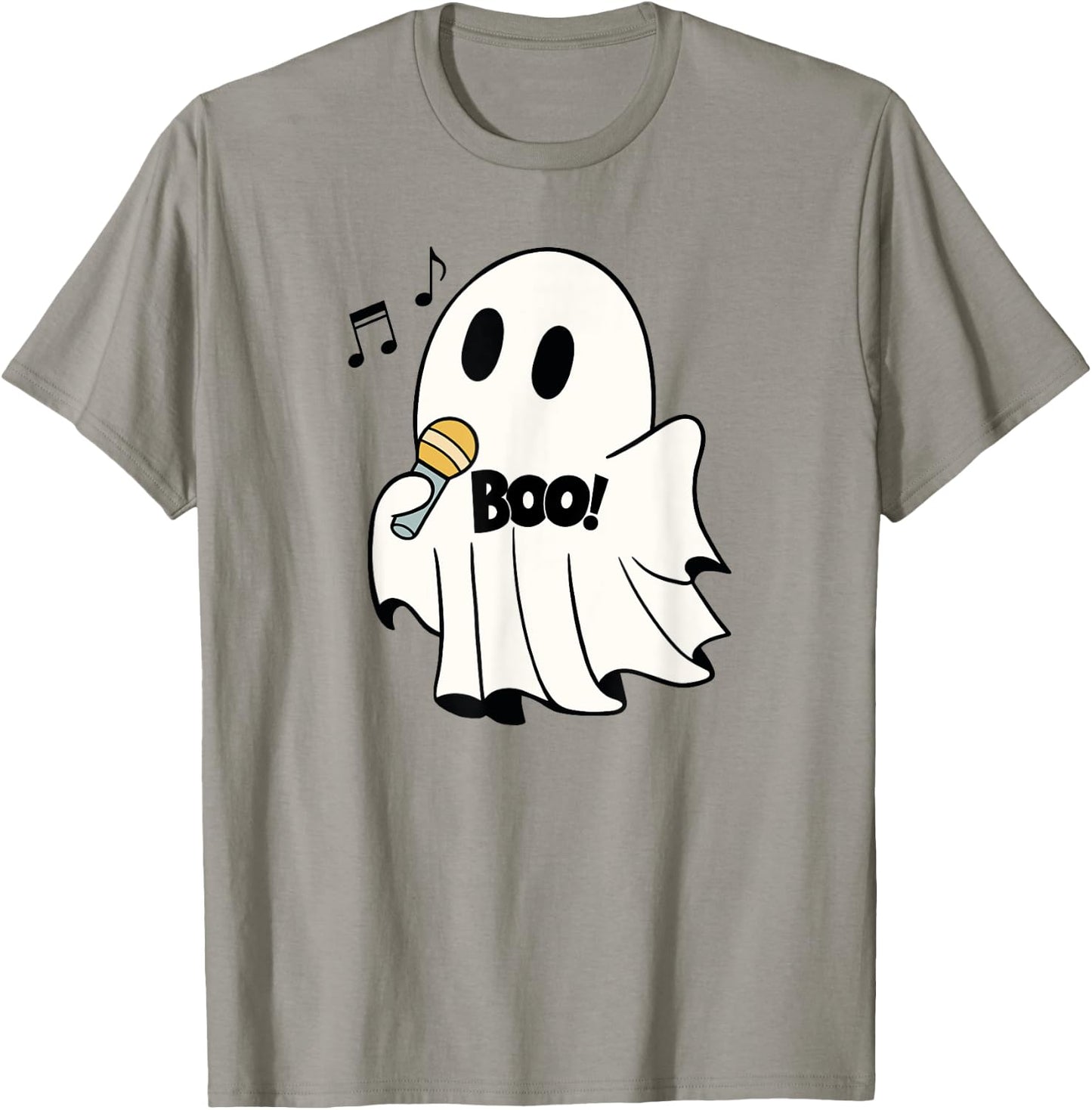 Halloween Karaoke Ghost Boo For Trick-or-treating Singer T-Shirt - T-Shirt | Sand