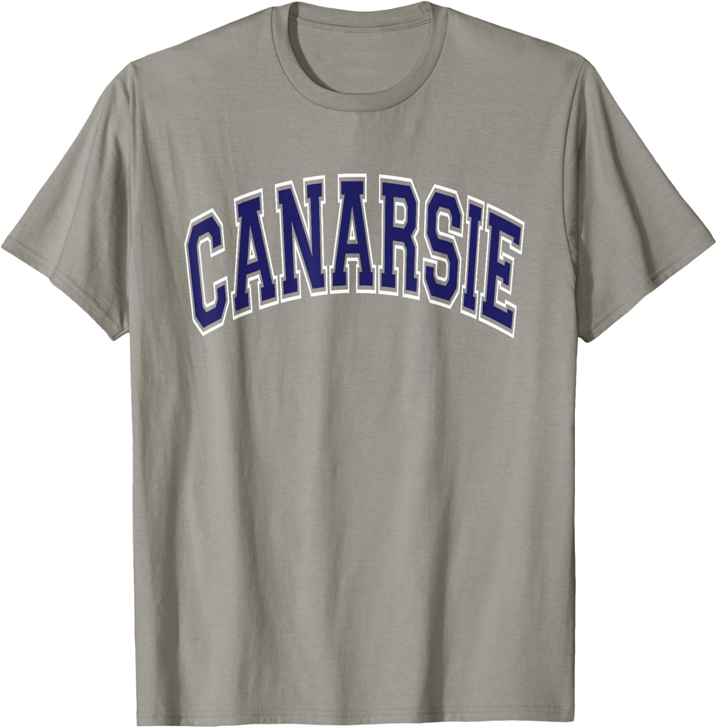 Canarsie Arched Dark Blue Text T-Shirt - T-Shirt | Sand