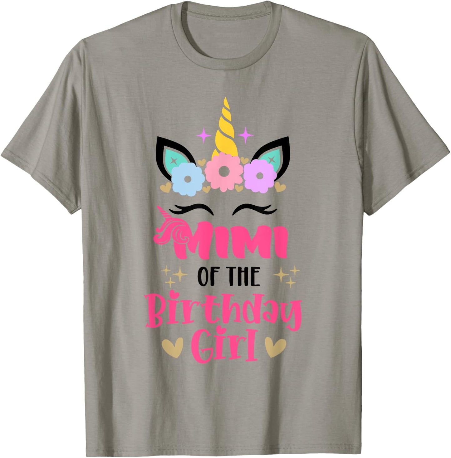 Mimi Of The Birthday Girl Family Matching Unicorn Birthday T-Shirt - T-Shirt | Sand