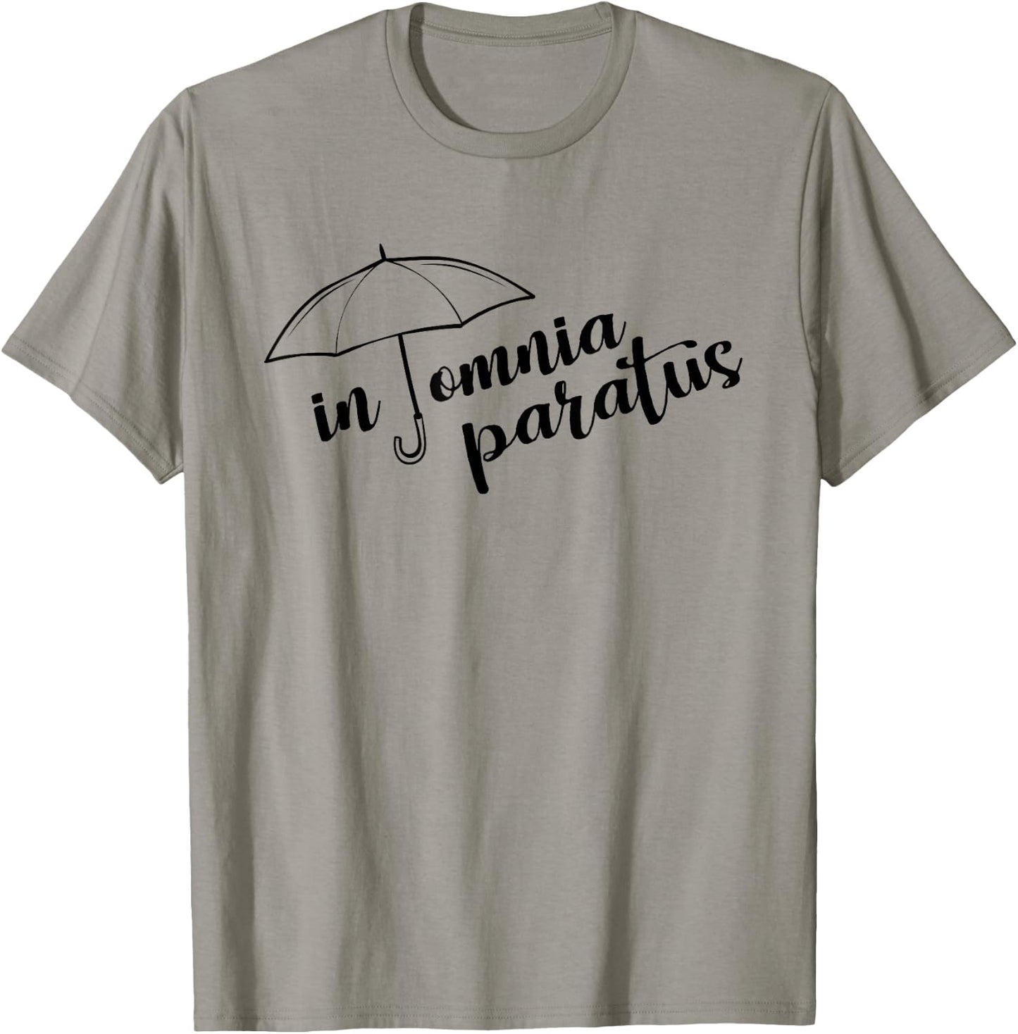 In Omnia Paratus Umbrella Women's Grey Classic Fit T-Shirt - T-Shirt | Sand