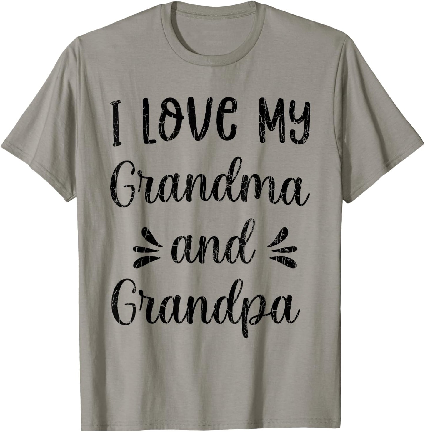 I Love My Grandma And Grandpa Funny Grandparents Graphic T-Shirt - T-Shirt | Sand