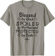 Funny Blessed by God Spoiled by My Husband Protected By Both T-Shirt - T-Shirt | Sand