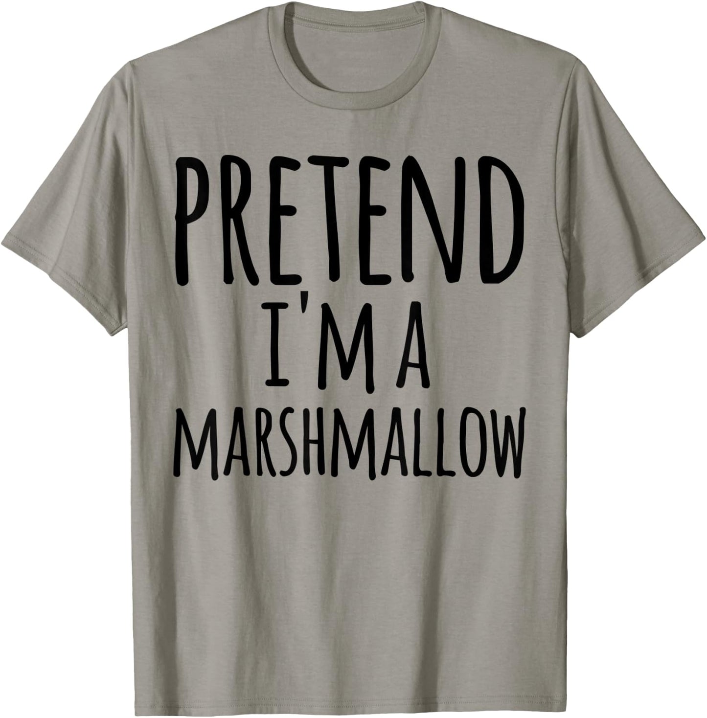 Funny Easy Lazy Halloween PRETEND I'M A MARSHMALLOW Costume T-Shirt - T-Shirt | Sand