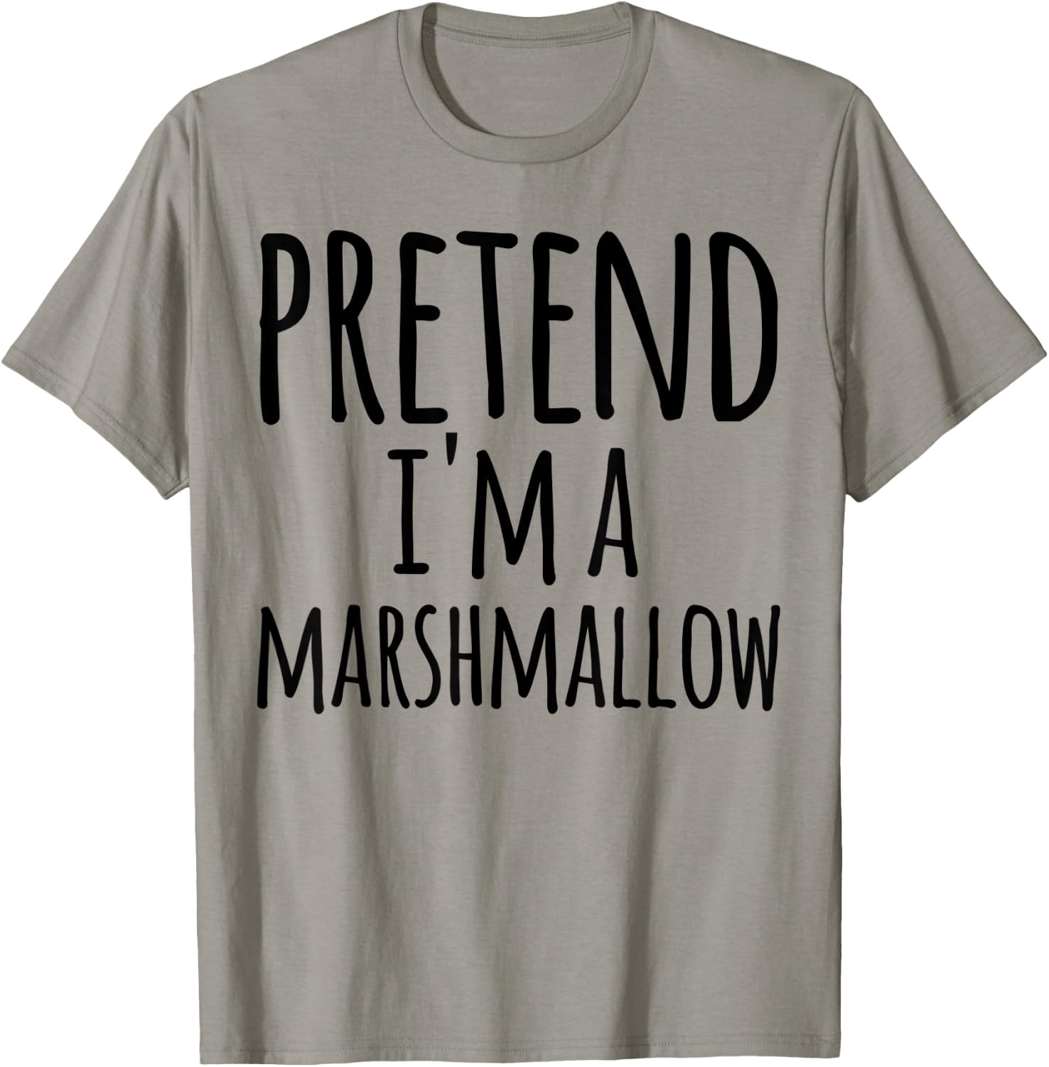 Funny Easy Lazy Halloween PRETEND I'M A MARSHMALLOW Costume T-Shirt - T-Shirt | Sand
