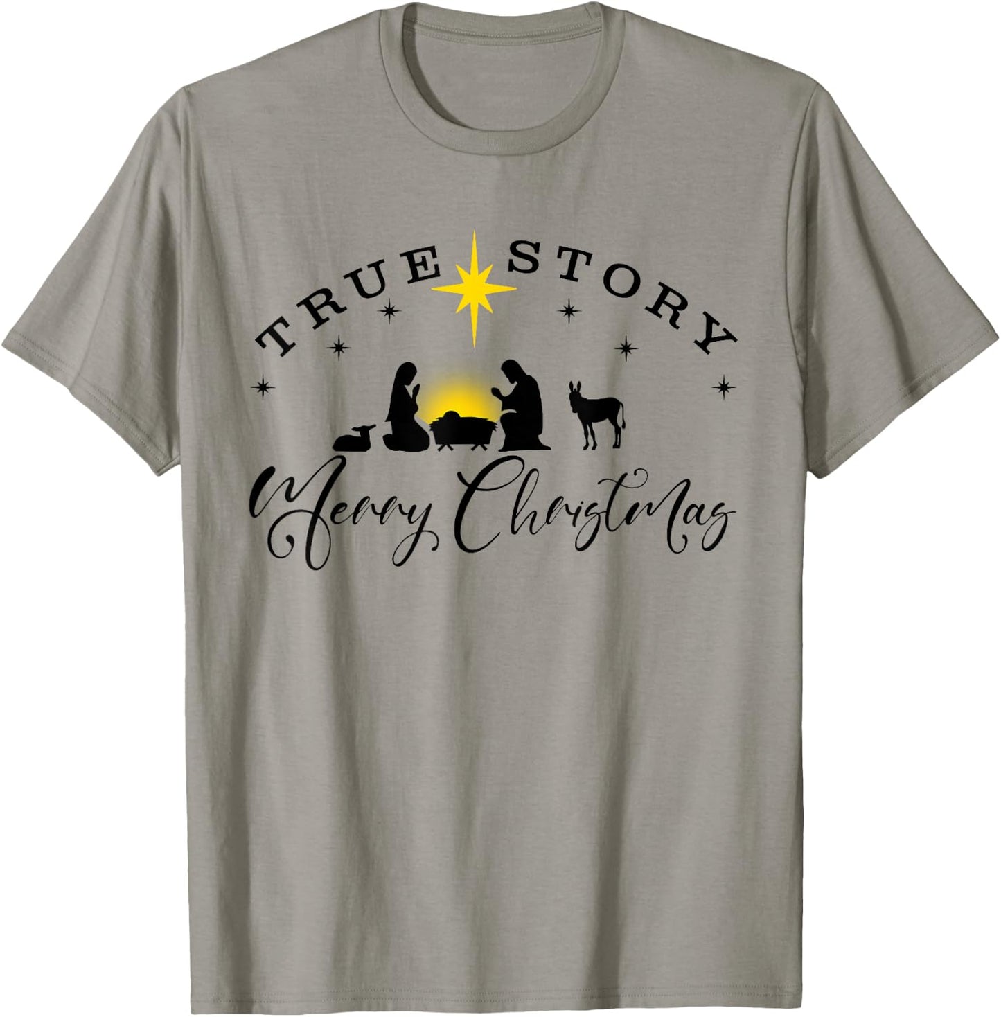 Christmas Nativity Shirt True Story Nativity Scene T-Shirt - T-Shirt | Sand