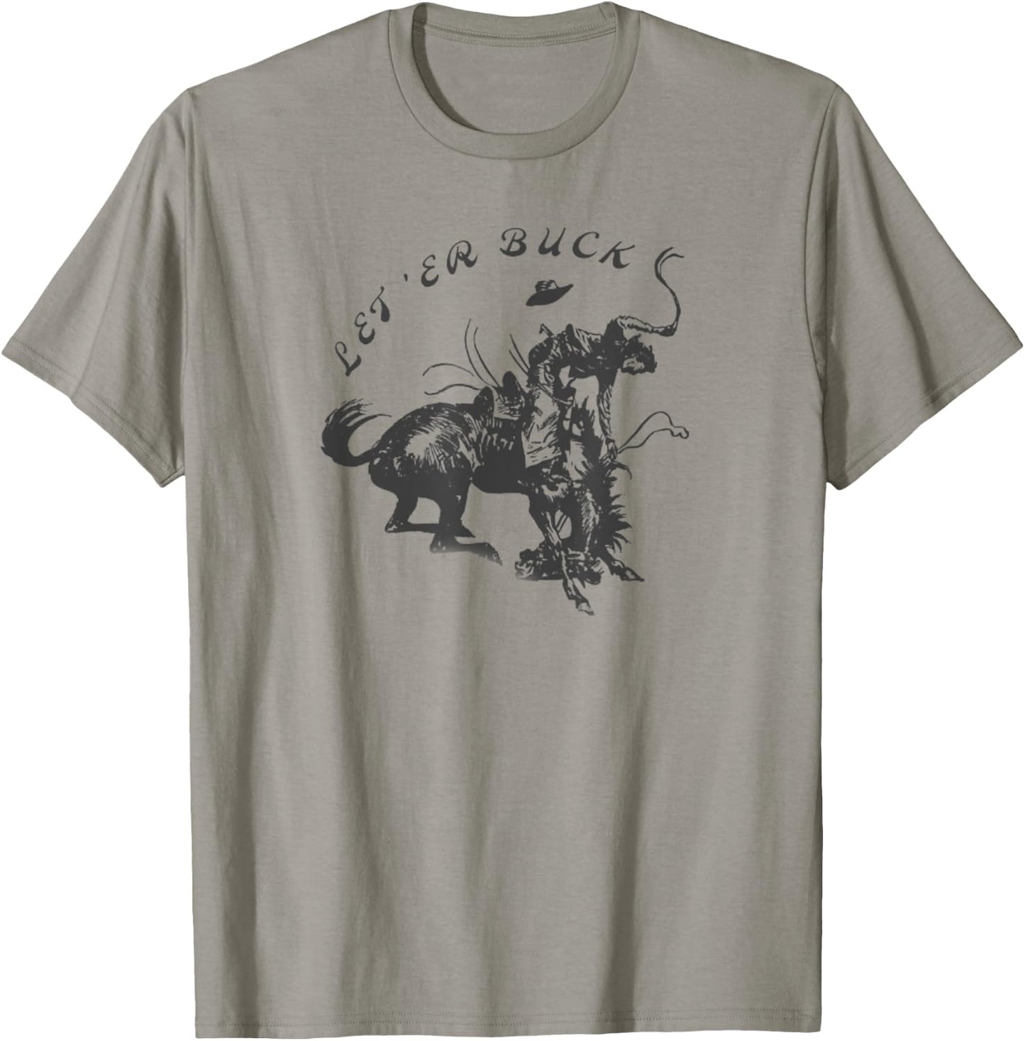 Bucking Bronco Western Cowboy T-Shirt - T-Shirt | Sand