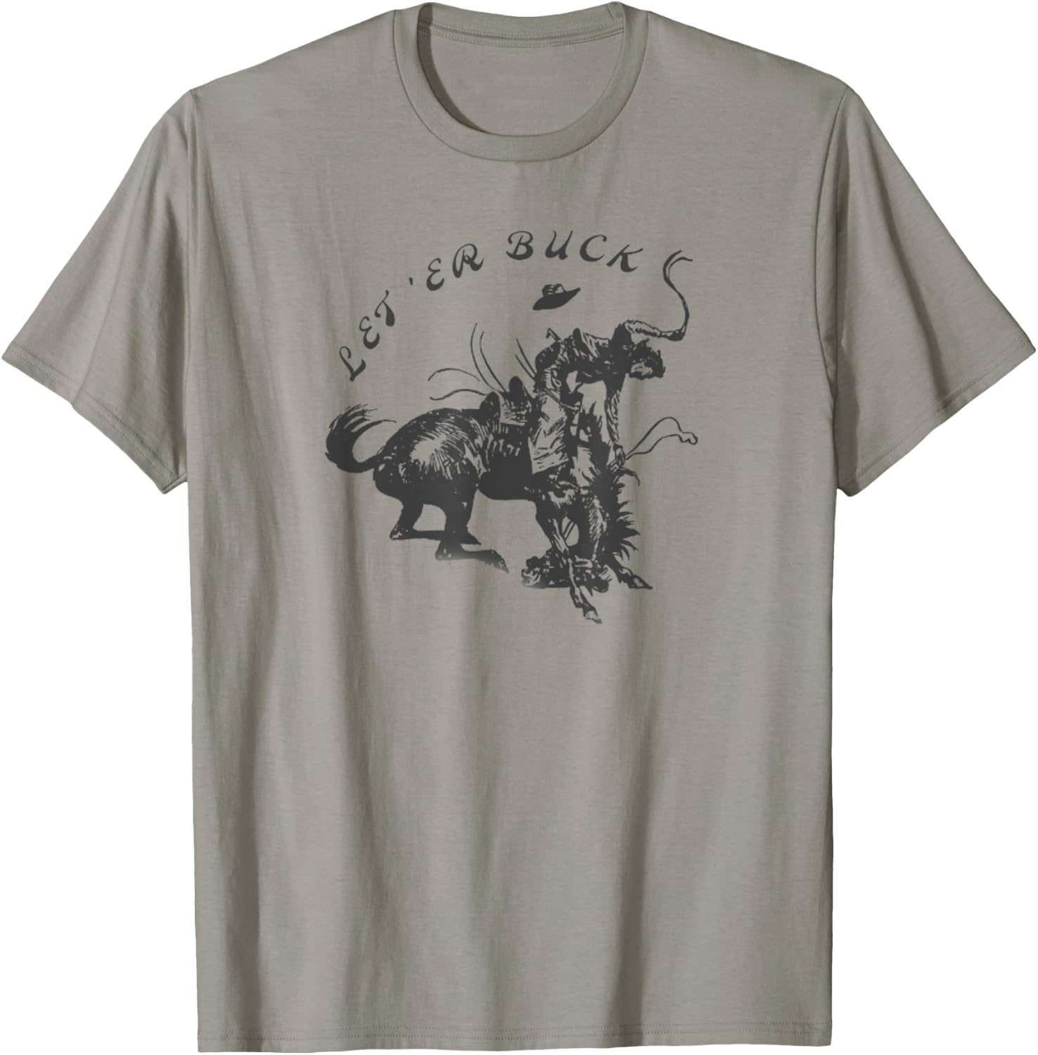 Bucking Bronco Western Cowboy T-Shirt - T-Shirt | Sand