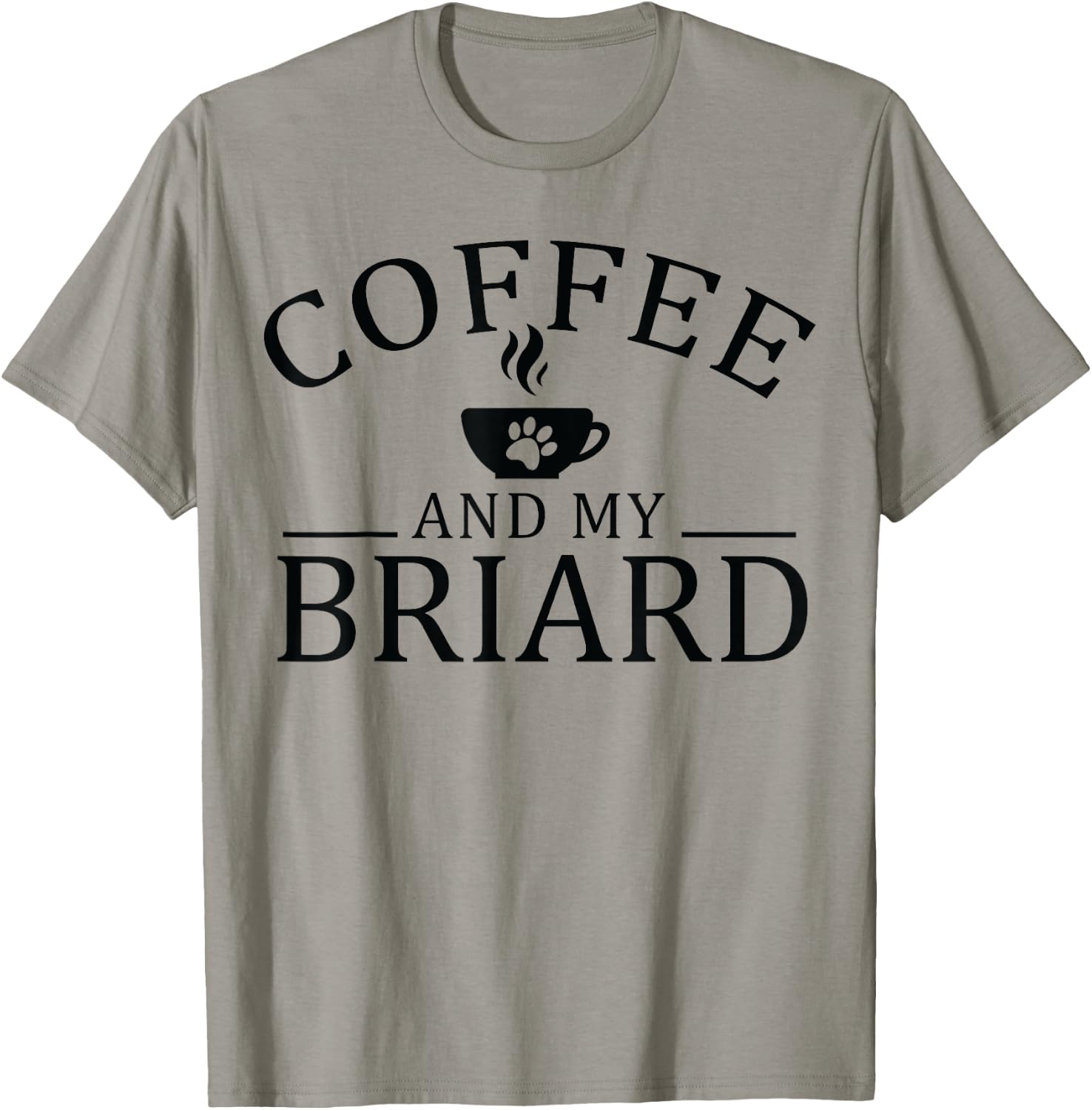 Briard Dog And Coffee Women T-Shirt - T-Shirt | Sand