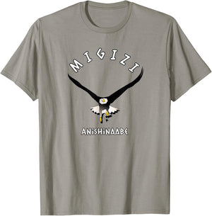 Migizi Anishinaabe Ojibwe Language Chippewa Bald Eagle T-Shirt - T-Shirt | Sand
