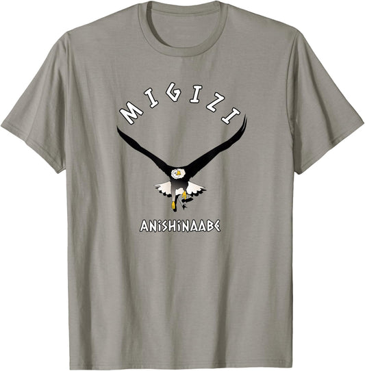 Migizi Anishinaabe Ojibwe Language Chippewa Bald Eagle T-Shirt - T-Shirt | Sand