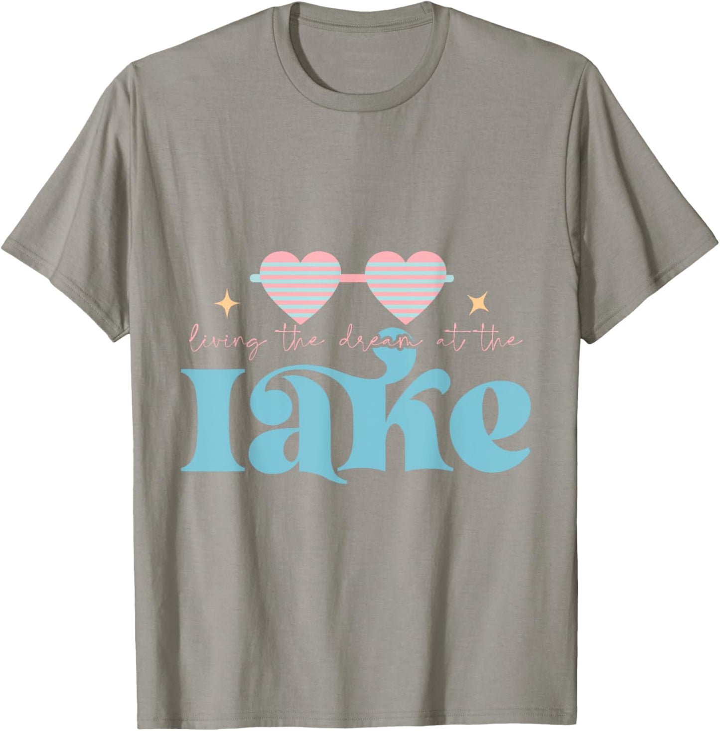 Living the Dream at the Lake Life Nature Summer Travel Men Women Kids T-Shirt - T-Shirt | Sand