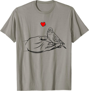 Budgie Love Parakeet Budgerigar Women White Small T-Shirt - T-Shirt | Sand
