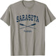 Sarasota Florida Vintage Nautical Crossed Oars Navy T-Shirt - T-Shirt | Sand