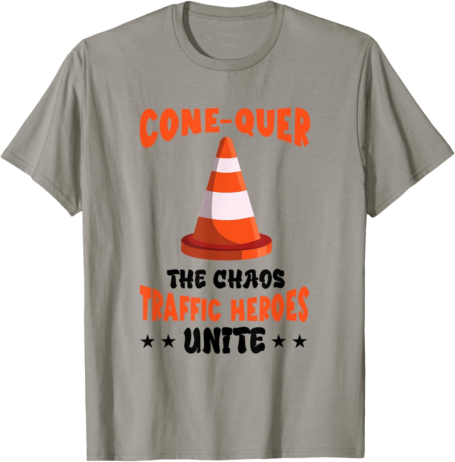 Conquer The Chaos Funny Halloween Costume Traffic Cone T-Shirt - T-Shirt | Sand