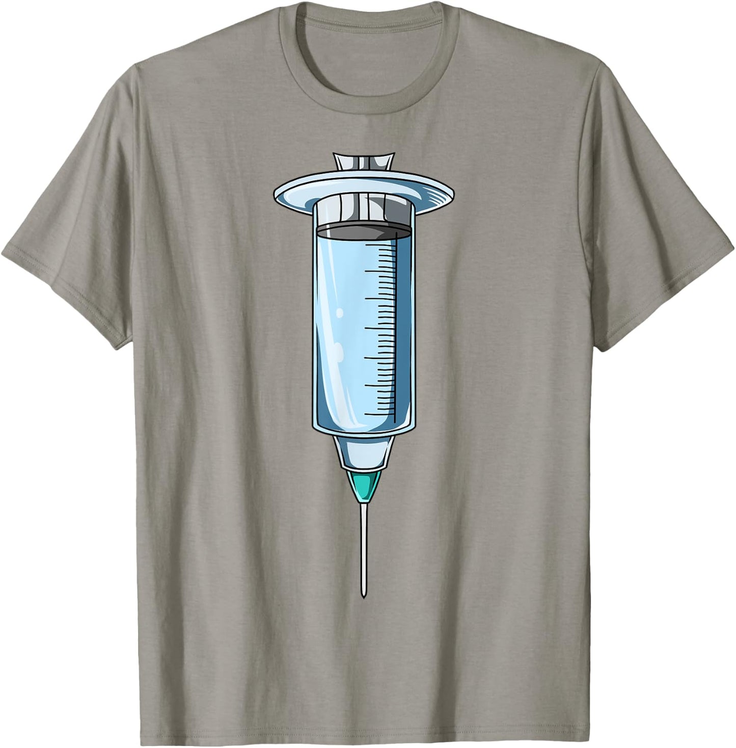 Easy Syringe Costume Syringe Body Headless Syringe Costume T-Shirt - T-Shirt | Sand