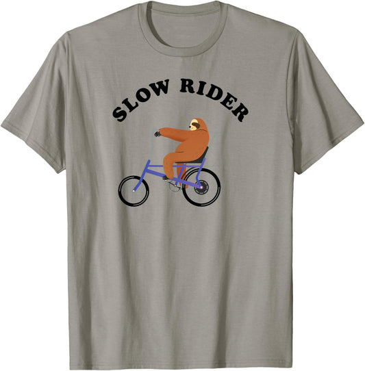 Slow Rider - Sloth Riding On Low RIder Vintage Bicycle T-Shirt - T-Shirt | Sand